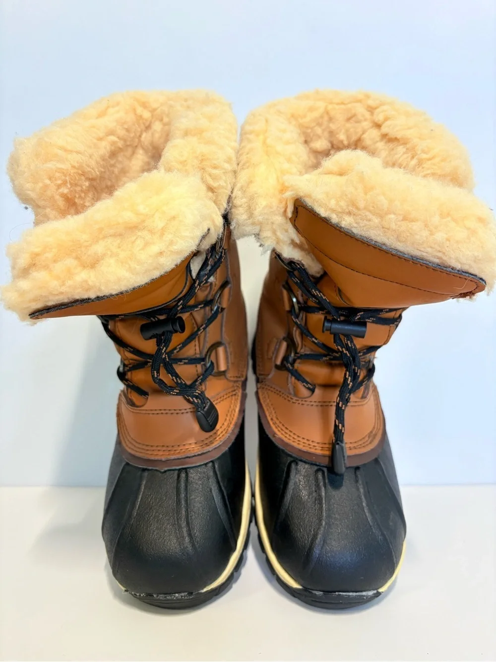Bearpaw Kelly Youth Waterproof Winter Snow Boots Brown Faux Fur Kids Size 2